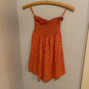 Urban Outfitters Floral Orange Romper